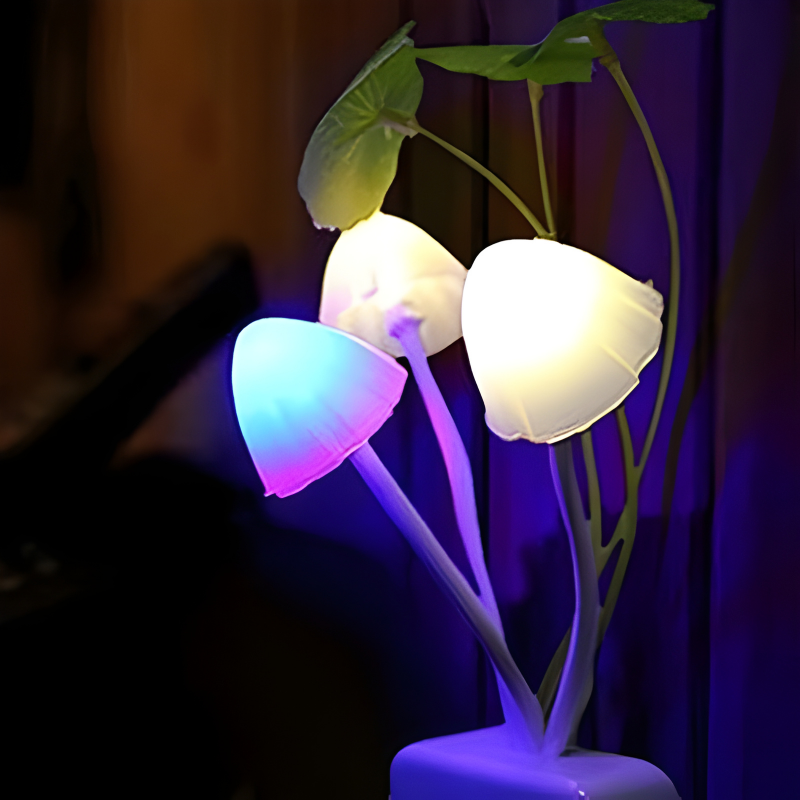 Sensor Night Light Plug in Mushroom Light LED Color Changing Nightlights